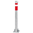 Steel post, hinged, with triangular lock for firemen