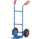 Steel tube trolley, up to 200 kg, H 1150 mm, pneumatic tyres, blue