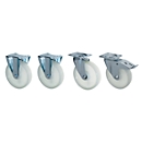 Steerable castors and fixed castors, load capacity 1000 kg, 2 units