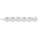 Stekkerdoos Brennenstuhl Vario Power, 5-voudig, 2x USB, IP20, 2100 mA, buigbaar, voor binnengebruik, polycarbonaat