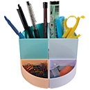 Stiftebox Exacompta THE QUARTER Aquarel, modulare Kreisform, 2 gleich hohe & 2 gleich niedrige Viertel, stapelbar, Kunststoff, mehrfarbig