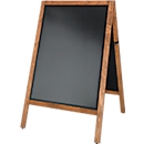 Stoepbord MULTI met magneetfolie, voor binnen en buiten, B 704 x D 750 x H 1150 m, 2 zijden, schoolbord en beukenhout