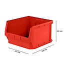 Storage bins SSI Schäfer PROFI LF 543 series, PP plastic, L 520/450 mm x W 470/450 mm x H 300 mm, 57 l, red