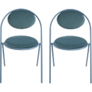 Stühle meet by Paperflow Saturne, 2er-Set, B 520 x T 540 x H 820 mm, Samt, Blau/Blau