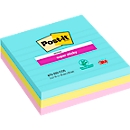 Super Sticky Notes 675-S3M Miami Post-it®, 101 x 101 mm, 3 x 70 feuilles, ligné, multicolore