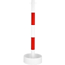 support de chaîne en acier tubulaire, pour l'intérieur, avec film PVC  - blanc/rouge