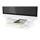 Support de moniteur ergonomique Ergo WOW LEITZ®, jusqu'à 27", L 209 x H 112 mm, réglable en hauteur, espace de rangement pour clavier, blanc/vert