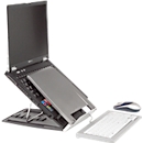 Support ergonomique pour PC portable Ergo-Q 330 BakkerElkhuizen, hauteur ajustable, jusqu'à 17 pouces, pratique même en déplacement