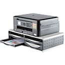 Support imprimante multi-rangement, avec 4 tiroirs et gestion de câbles intégrée