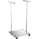 Support mobile pour sac poubelle de 120 litres, zingué par électrolyseyse
