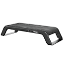Support pour écran Hana™ Fellowes, réglable en hauteur dans 3 directions, avec 2 ports USB, jusqu'à 18 kg, aluminium/bois, noir