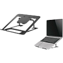 Support pour ordinateur portable NewStar NSLS085BLACK, pour ordinateurs portables 10-17″ et jusqu'à 5 kg, réglage manuel de la hauteur en 6 étapes, pliable, noir.