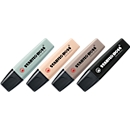 Surligneur STABILO® BOSS Original NatureCOLORS, pointe biseautée, résistant à la lumière, séchage rapide, couleurs assorties, 4 pièces