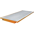 Suspension trays for pallet rack type EHW 3600, orange RAL2000