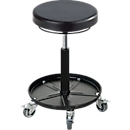 Swivel stool ASSISTENT, with castors and tray, PU foam seat