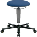 Swivel Stool ESD, fabric, with castors, blue