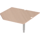 Systeem hoekpaneel CAD ERGO-T 2.0, met steunpoot, B 1200 x D 1200/800 x H 718-898 mm, eiken decor/antraciet