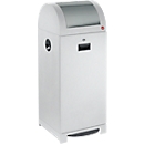 System-Wertstoffsammler, fußbetätigte Einwurfklappe, Inneneimer, staubgrau, 70 L