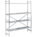 Système d'étagères, étagères de base, acier inoxydable, base perforée, H 2000 x L 1500 x P 400 mm