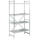 Système d'étagères, étagères de base, acier inoxydable, base perforée, H 2000 x L 900 x P 600 mm