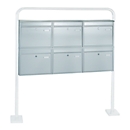 Système de boîtes aux lettres Rottner, avec 6 boîtes aux lettres, sans support, H 635 x L 1160 x P 125 mm, acier inoxydable