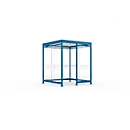 Système de couverture WSM Köln K2 b/c, L 2165 x P 2165 x H 2510 mm, entièrement monté, bleu gentiane RAL 5010