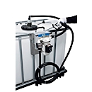 Système de pompe pour fûts de 220 l CEMO Cematic Blue, tuyau d'aspiration 0,5 m, raccord AF2 et tuyau d'aspiration, pistolet automatique, 30l/min