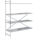 Système de rayonnage, rayonnage d'appoint, acier inoxydable, base perforée, H 2000 x L 1475 x P 600 mm