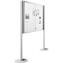 Système de supports autoportants BST pour vitrines MEDIA ST/MEDIA BA, L 40 x l 30 x H 1950 mm, avec plaque de fond métallique