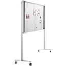 Système de supports mobiles BST pour vitrines MEDIA ST/MEDIA BA, L 40 x l 30 x H 1950 mm, avec roulettes et support de pied