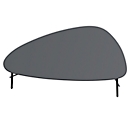 Table d'appoint Paperflow Lazy, forme trapézoïdale, MDF plaqué, cadre en acier, L 930 x P 500 x H 400 mm, noir/noir