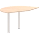 Table d'extension gauche BARI, 2 pieds-support, forme B, forme arrondie, l. 1050 x P 1260 x H 680-820 mm, coloris érable