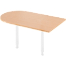 Table d'extension, l. 1400 x P 800 mm, coloris hêtre/alu blanc