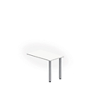 Table d'extension NEVADA, piètement carré, l. 1000 x P 600 x H 740 mm, blanc/alu argent 