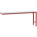 Table d'extension UNIVERSAL Spezial Manuflex, 2000 x 800 mm, mélaminé gris clair, rouge rubis