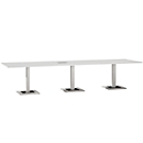 Table de réunion Quandos 3 segments, avec Netbox,  l. 3500 x P 1000 mm, blanc