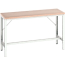 Table de travail Bott verso, jusqu'à 600 kg, L 1500 x H 930 x P 600 mm, hêtre multiplex, acier, gris