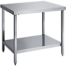 Table de travail en inox, L 1200 x l. 600 x H 850 mm, avec étagère basse
