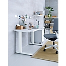 Table du Home Office, rectangulaire, pied C, L 1200 x P 600 x H 735 mm, blanc/blanc
