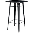 Table haute d'extérieur meet® by Paperflow URBAN, carrée, L 600 x H 1080 mm, acier galvanisé, noir-noir