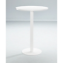 Table haute Paperflow, ronde, avec cadre en acier, socle à colonne, Ø 80 cm, résistant aux désinfectants, blanche