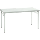 Table pliante, armature stable à 4 pieds avec mécanisme de pliage spécial, l. 1200 x P 800 x H 725 mm, gris clair/gris clair