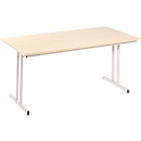 Table pliante TR, L 1600 x P 700 x H 720 mm, décor érable/aluminium blanc