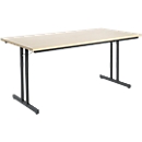 Table pliante TR, L 1600 x P 700 x H 720 mm, décor hêtre/noir