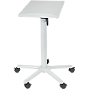 Table pour vidéoprojecteur MAULpro, jusqu'à 30 kg, hauteur réglable en continu, 10 inclinables, 5 roulettes à frein, plateau L 350 x P 500 mm, gris clair