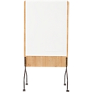 Tableau blanc mobile Rocada Natural, pivotant, magnétique, acier sur panneau de mélamine, surface du tableau de L 1000 x H 1200 mm