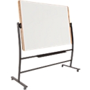 Tableau blanc mobile Rocada Natural, rotatif, magnétique, plateau de rangement, acier sur bois, L 1500 x H 1000 mm