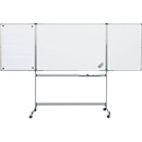 Tableau blanc triptyque MAULpro, 2 volets rabattables, mobile, 1500 x 1000 mm
