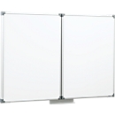 Tableau blanc triptyque MAULpro - cadre alu - surface plastifiée - l. 1200 x H 1000 mm - 2 volets rabattables