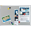 Tableau d'affichage Franken Pin'n'Mag X-tra!Line, textile + grille métallique, cadre aluminium, 900 x 600 mm, PM3602